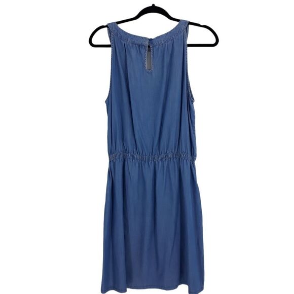 Style & Co. Mini Dress Size M Chambray Sleeveless Scoop Neck Elastic Waist - Picture 6 of 9
